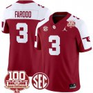Jalil Farooq Jersey #3 Oklahoma Sooners 100th Anniversary Patch Vapor Football Crimson Alternate