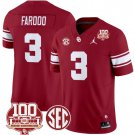 Jalil Farooq Jersey #3 Oklahoma Sooners 100th Anniversary Patch Vapor Football Crimson Stitched
