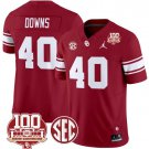 Ethan Downs Jersey #40 Oklahoma Sooners 100th Anniversary Patch Vapor Football Crimson Stitched