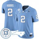 Jakeen Harris Jersey #2 North Carolina Tar Heels Vapor College Football Stitched Blue