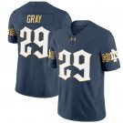 Christian Gray Jersey #29 Notre Dame Fighting Irish 2024 Vapor Limited College Football Blue Gray