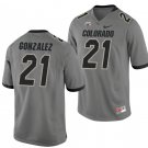 Christian Gonzalez Jersey Colorado Buffaloes College Football Game Gray #21