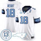 Bryson Nesbit Jersey #18 North Carolina Tar Heels Vapor College Football Stitched Alternate White