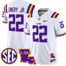 John Emery Jr Jersey #22 LSU Tigers 2024 Louisiana Patch Vapor Limited College Football White