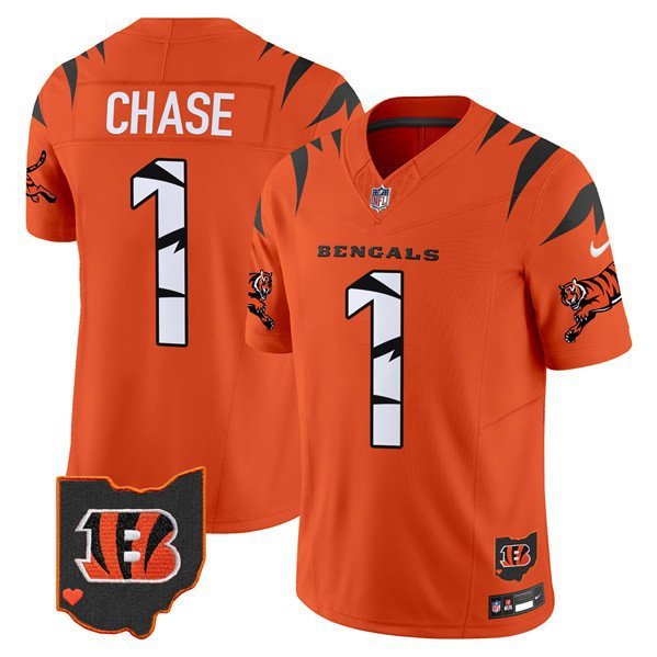 Cincinnati Bengals #1 Ja'Marr Chase Jersey Orange F.U.S.E. Special Vapor Football