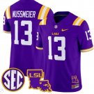 Garrett Nussmeier Jersey #13 LSU Tigers 2024 Louisiana Patch Vapor College Football Purple