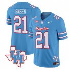 Stacy Sneed Jersey #21 Houston Cougars Oilers Inspired Vapor College Football Blue Stitched