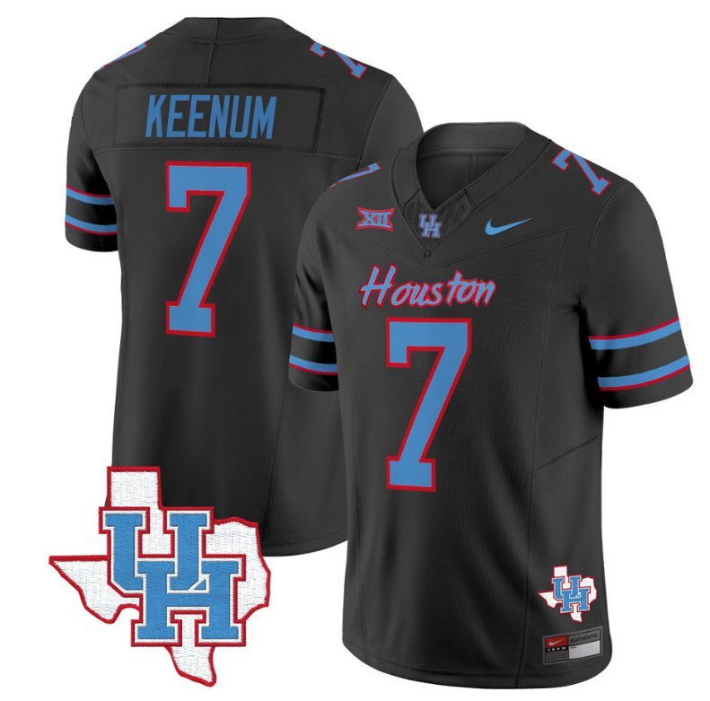 Case Keenum Jersey #7 Houston Cougars Oilers Jersey Inspired Vapor College Football Limited Black