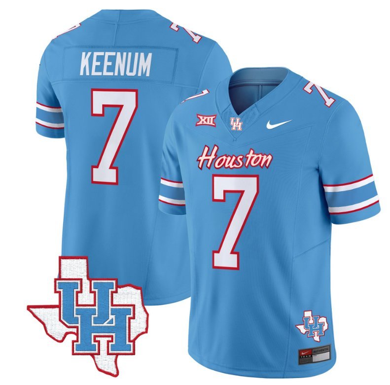 Case Keenum Jersey #7 Houston Cougars Oilers Jersey Inspired Vapor College Football Limited Blue