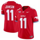 LJ Johnson Jr Jersey #11 SMU Mustangs Icy College Football Vapor Limited Red