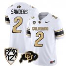 Colorado Buffaloes Shedeur Sanders Jersey #2 Vapor College Football All Stitched White