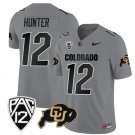Colorado Buffaloes Travis Hunter Jersey #12 Vapor Limited College Football All Stitched Gray
