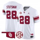 Danny Stutsman Jersey #28 Oklahoma Sooners Football Throwback Vapor Limited Stitched White