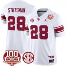 Danny Stutsman Jersey #28 Oklahoma Sooners 100th Anniversary Patch Vapor Football Stitched White