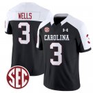 Juice Wells Jersey #3 South Carolina Gamecocks Football 1980 Throwback SEC Patch Black Alternate