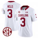 Juice Wells Jersey #3 South Carolina Gamecocks Football 1980 Throwback Vapor SEC Patch White