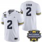 Michigan Wolverines #2 Blake Corum Jersey White National Champions College Football Stitched
