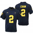 Michigan Wolverines #2 Blake Corum Jersey Alumni Player NCAA Football Game Jersey Navy