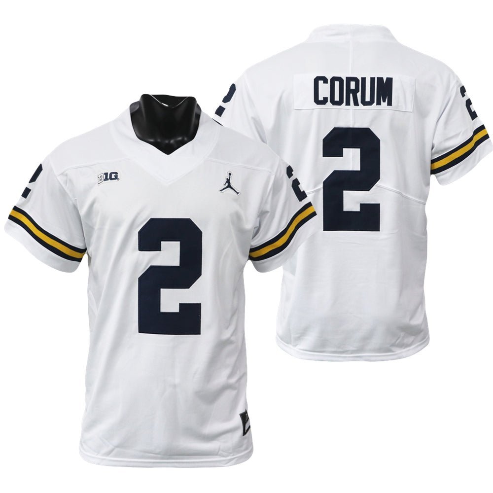 Michigan Wolverines #2 Blake Corum Jersey Alumni Player NCAA Football Game Jersey White
