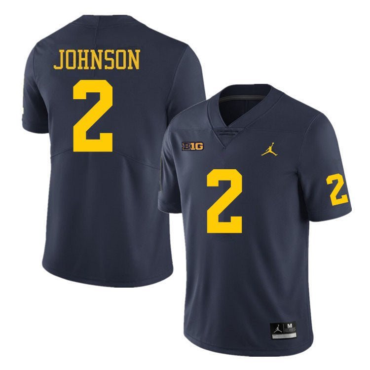Will Johnson Jersey Navy #2 Michigan Wolverines College Football