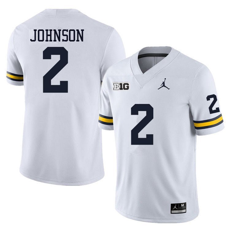 Will Johnson Jersey White #2 Michigan Wolverines College Football