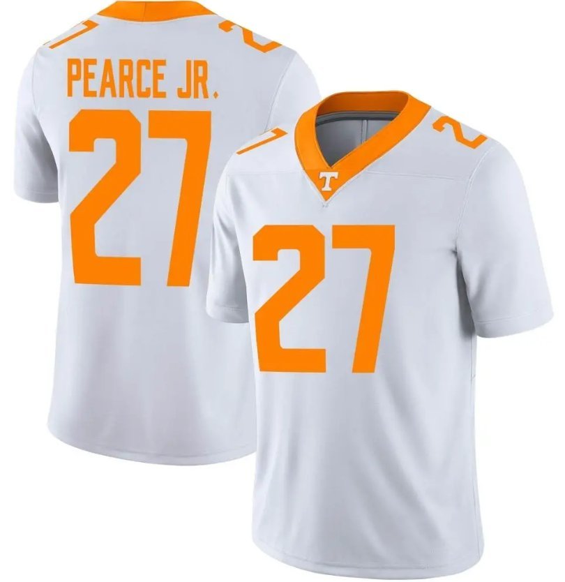 James Pearce Jr. Jersey White #27 Tennessee Volunteers Game College Football Stitched