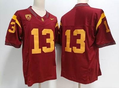 USC Trojans 13 Caleb Williams Red No Name Men Stitched Jersey