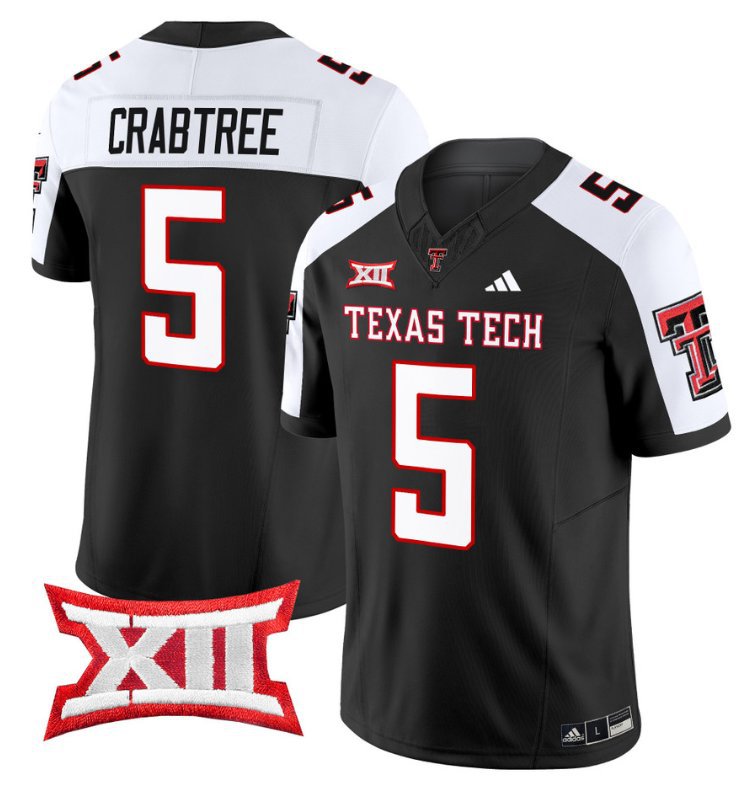 Michael Crabtree Jersey #5 Texas Tech Red Raiders Vapor Limited Football Black Alternate