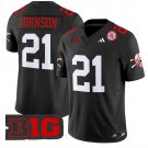 Emmett Johnson Jersey #21 Nebraska Cornhuskers Vapor Limited Football Black