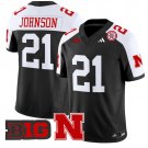 Emmett Johnson Jersey #21 Nebraska Cornhuskers Vapor Limited Football Black Alternate