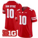 Tyler Van Dyke Jersey #10 Wisconsin Badgers Vapor Football Stitched Red
