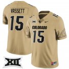 Mark Vassett Jersey #15 Colorado Buffaloes 2024 Vapor Limited NCAA Football Gold