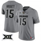 Mark Vassett Jersey #15 Colorado Buffaloes 2024 Vapor Limited NCAA Football Gray
