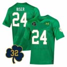 Notre Dame Jack Kiser Jersey #24 College Football Johnny Lujack Patch 32 Green