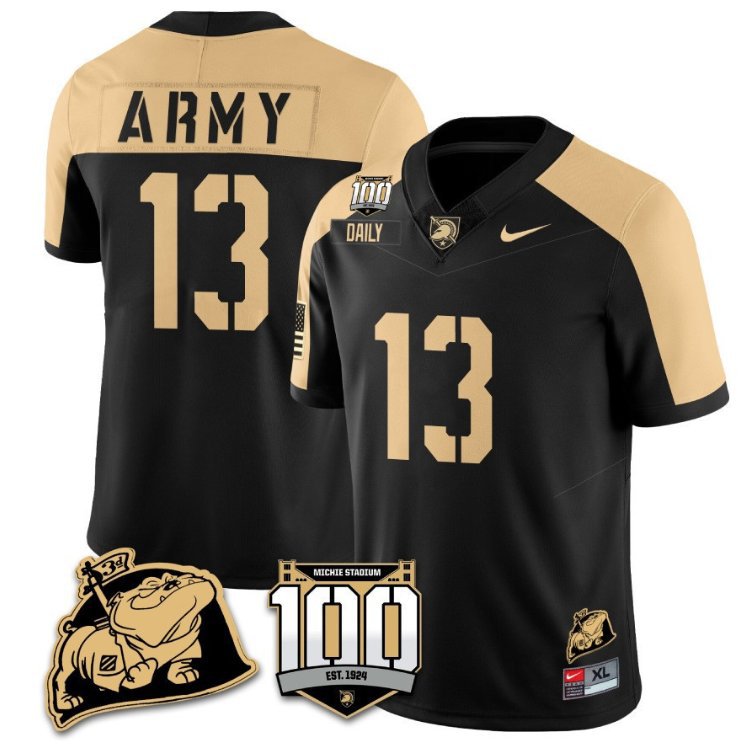 Bryson Daily Jersey #13 Army Black Knights Vapor Limited College Football Stitched Black Alternate