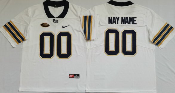 Custom Pittsburgh Panthers Jersey Name and Number NCAA College Football White