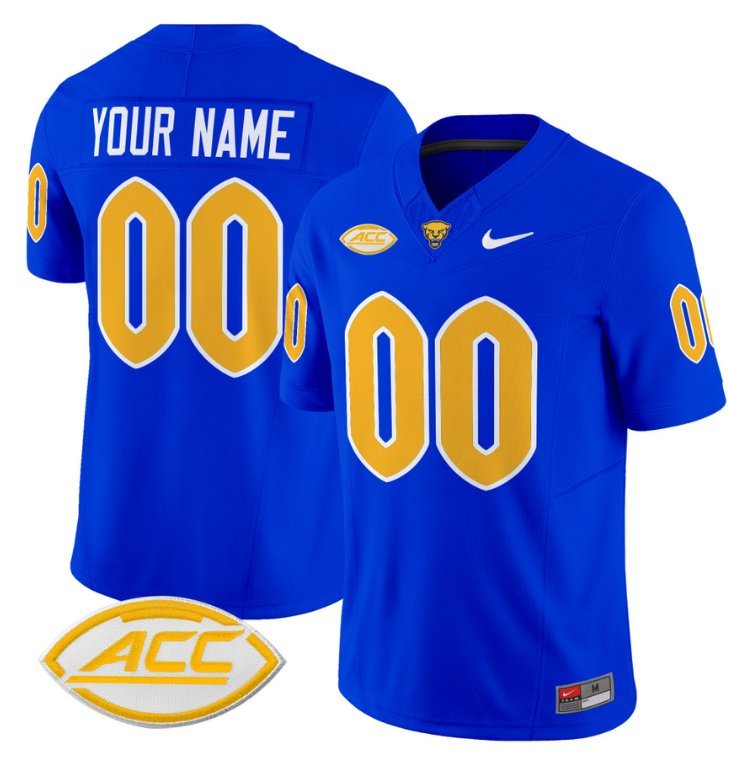 Custom Pittsburgh Panthers Jersey Name and Number Vapor College Football Stitched Royal