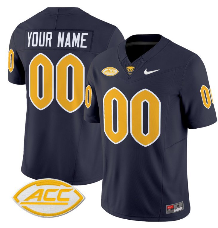 Custom Pittsburgh Panthers Jersey Name and Number Vapor College Football Stitched Navy