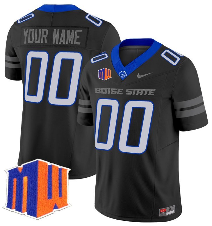 Custom Boise State Broncos Jersey Name and Number Vapor Limited College Football Stitched Black