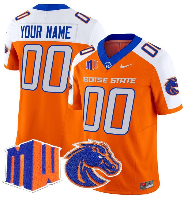 Custom Boise State Broncos Jersey Name and Number Vapor College Football Stitched Orange Alternate