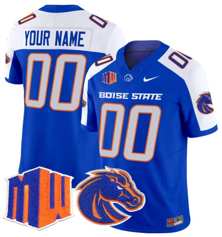 Custom Boise State Broncos Jersey Name and Number Vapor College Football Stitched Royal Alternate