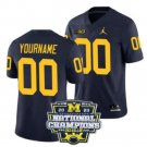 Custom Michigan Wolverines Jersey Name and Number Football 2023 National Champions Patch Navy