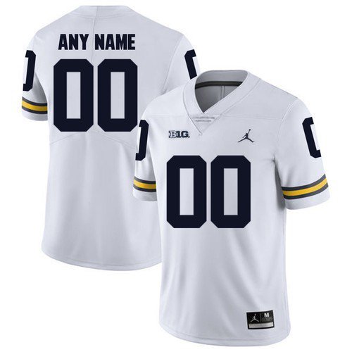 Custom Michigan Wolverines Jersey Name and Number NCAA College Football White