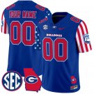Custom Georgia Bulldogs Jersey Name and Number American Style Vapor Limited Football Royal