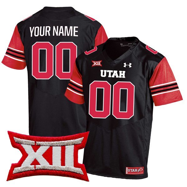 Custom Utah Utes Jersey Name and Number College Football Black Alternate Game &acirc;�� All Stitched