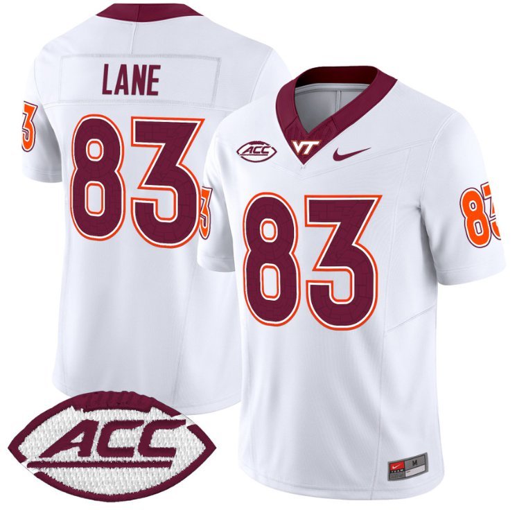 Jaylin Lane Jersey #83 Virginia Tech Hokies Vapor Limited College Football White