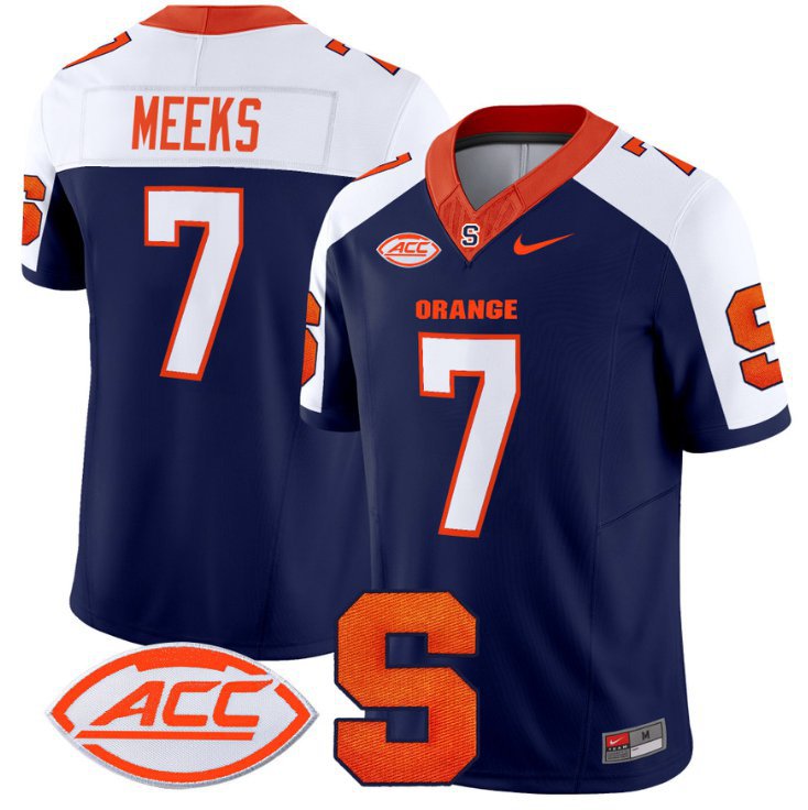 Jackson Meeks Jersey #7 Syracuse Orange Vapor Limited College Football Navy Alternate