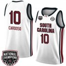 Kamilla Cardoso Jersey #10 South Carolina Gamecocks 2024 Basketball National Champions White Red