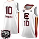 Kamilla Cardoso Jersey #10 South Carolina Gamecocks 2024 Basketball National Champions White Yellow