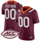 Custom Virginia Tech Hokies Jersey Name and Number College Football Maroon Home Game All Stitched
